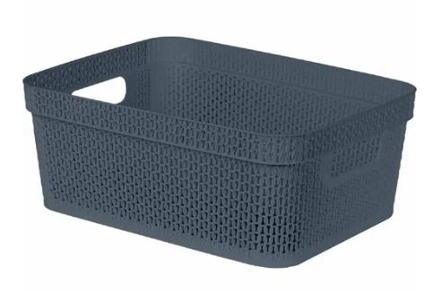 Корзина для хранения Keeplex Ajur с ручками 11л 36,5х27х14,1см космический серый